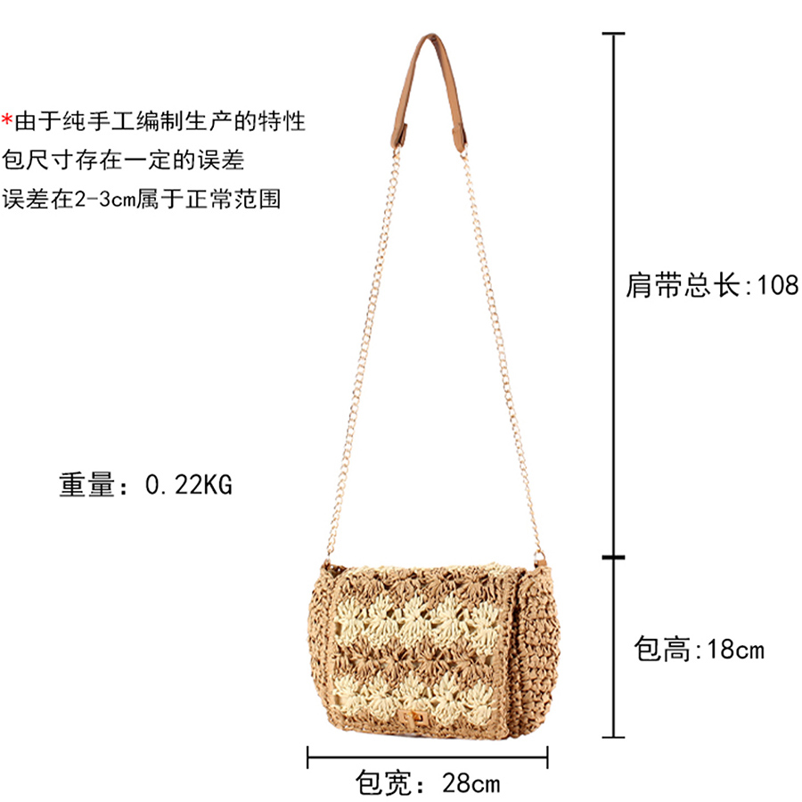 여성용 밀짚 크로스백, 여름 패치워크 숄더백, 라피아  - Women'S Raffia Bags 리뷰 및 가격