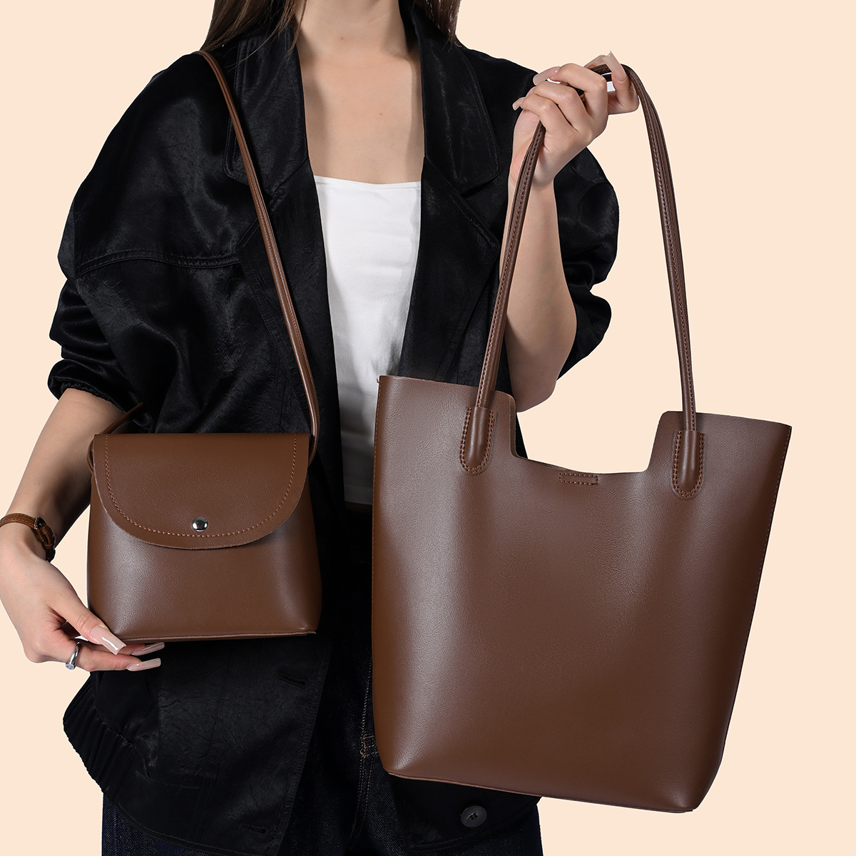 여성용 PU 가죽 숄더백 메신저백 복합 핸드백 2종 세 - Women'S Bags Handbags 리뷰 및 가격